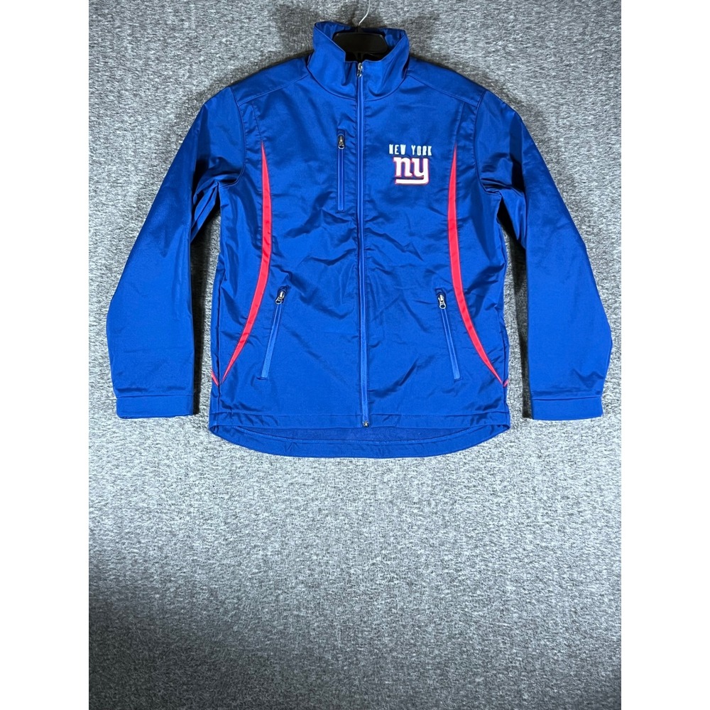 Mens New York Giants NFL Full Zip Jacket Blue Red NFL Logo Sz M